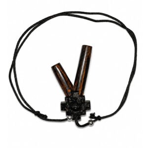 Chonta Wood Kuripe Necklace with Serpentine Stone Chakana