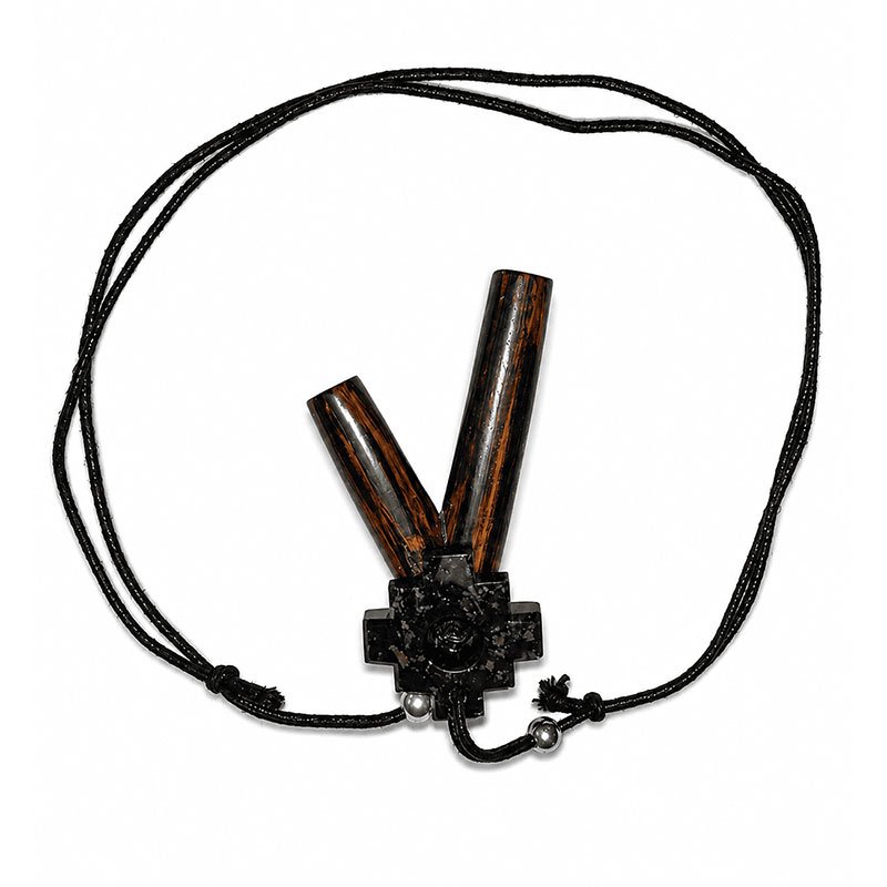 Chonta Wood Kuripe Necklace with Serpentine Stone Chakana