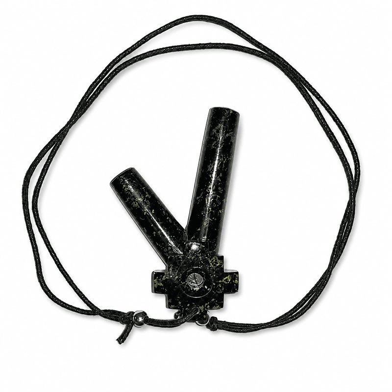Serpentine Stone Kuripe Necklace with Chakana (Inca Cross)