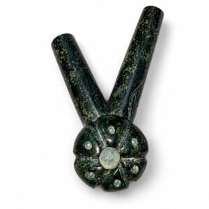 Serpentine Stone Kuripe with Peyote Flower
