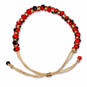 Handcrafted Peruvian Huayruro Seed Bracelet – Cream Cord