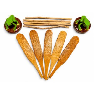 Authentic Matsés Tribe Kambo Stick with Natural Tamshi Vine – Double-Sided Paddle 5-Pack