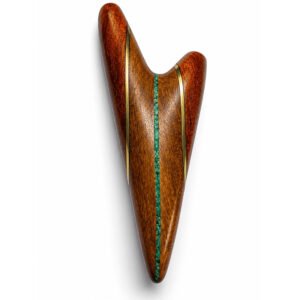 Single-Piece Dual Wood Kuripe – Palo Sangre & Tahuari with Turquoise Mosaic & Brass Inlay