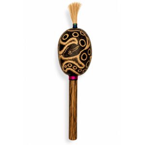Large Amazonian Shamanic Maraca – Hand-Carved Huingo & Chonta Wood Rattle